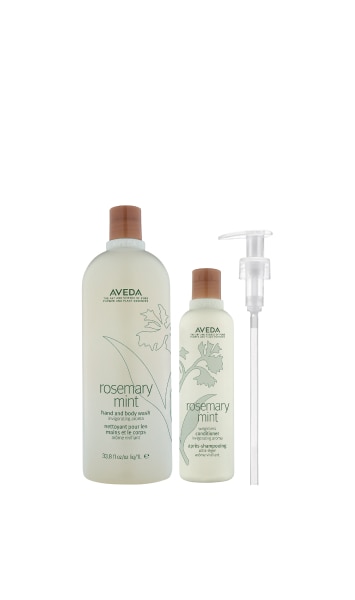 로즈메리 민트 핸드 앤 바디 워시 1L & 컨디셔너 기획 세트, 1000ML, 250ML