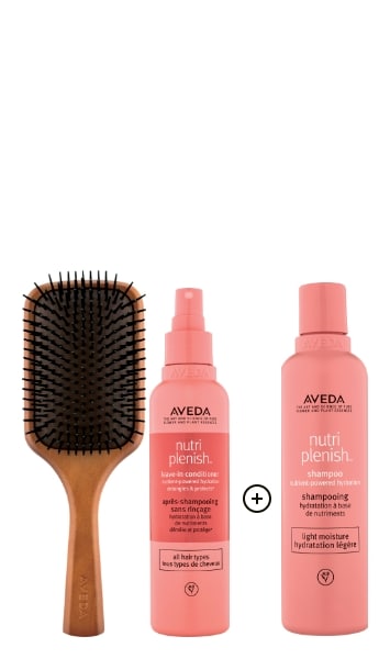 PADDLE BRUSH + NUTRIPLENISH LEAVE IN CONDITIONER SET